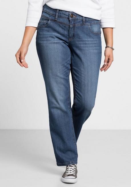 Gerade Jeans mit Used-Effekten - blue Denim - 40