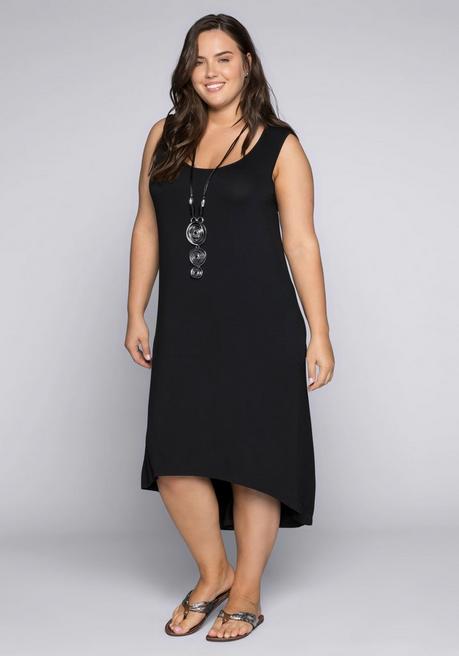 Kleid mit Taschen, im Vokuhilaschnitt - schwarz - 40