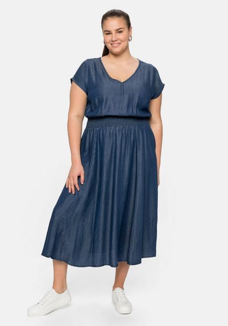 Kleid in Jeansoptik, in leicht glänzender Qualität - blue Denim - 40