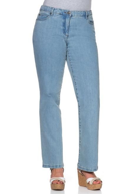 Schmale Stretch-Jeans KIRA in Used-Optik - light blue Denim - 44