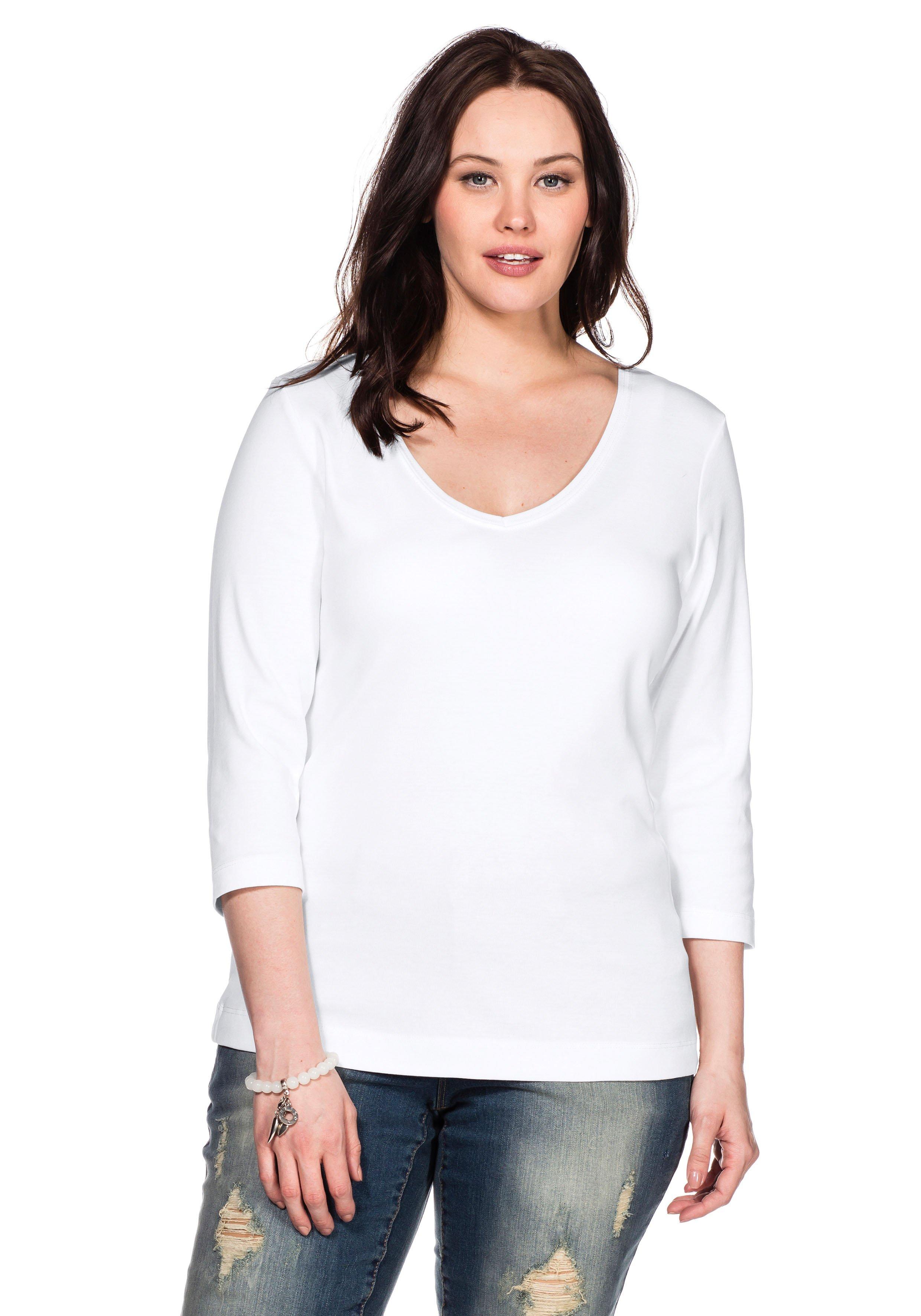 Shirts & Tops große Größen weiß › Größe 48 | sheego ♥ Plus Size Mode