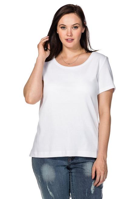 BASIC T-Shirt mit Rundhalsausschnitt - weiß - 40/42