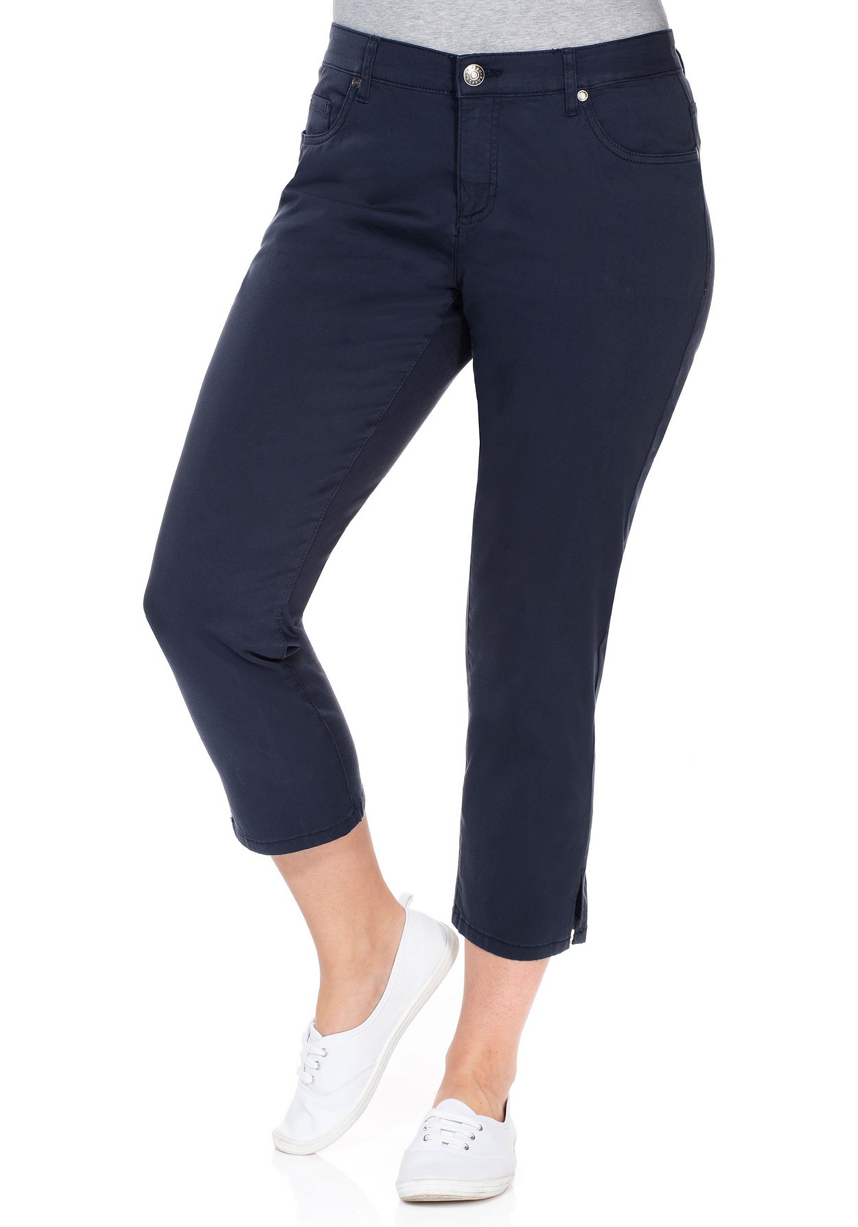 Mode Hosen | sheego Schmale 7/8-Hose aus elastischem Baumwoll-Twill - TH02414
