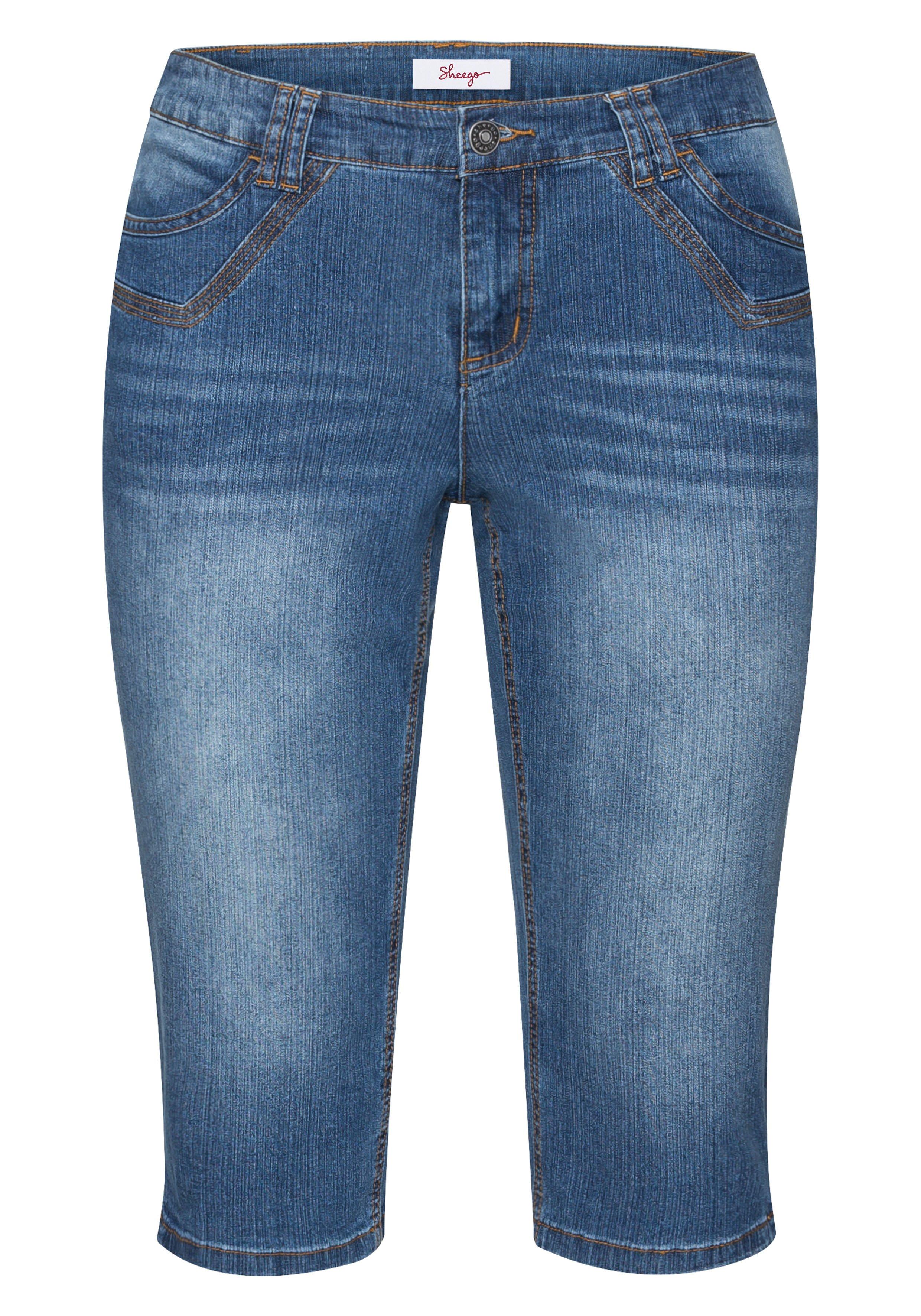 Jeansrock mit Falten - blue Denim | sheego