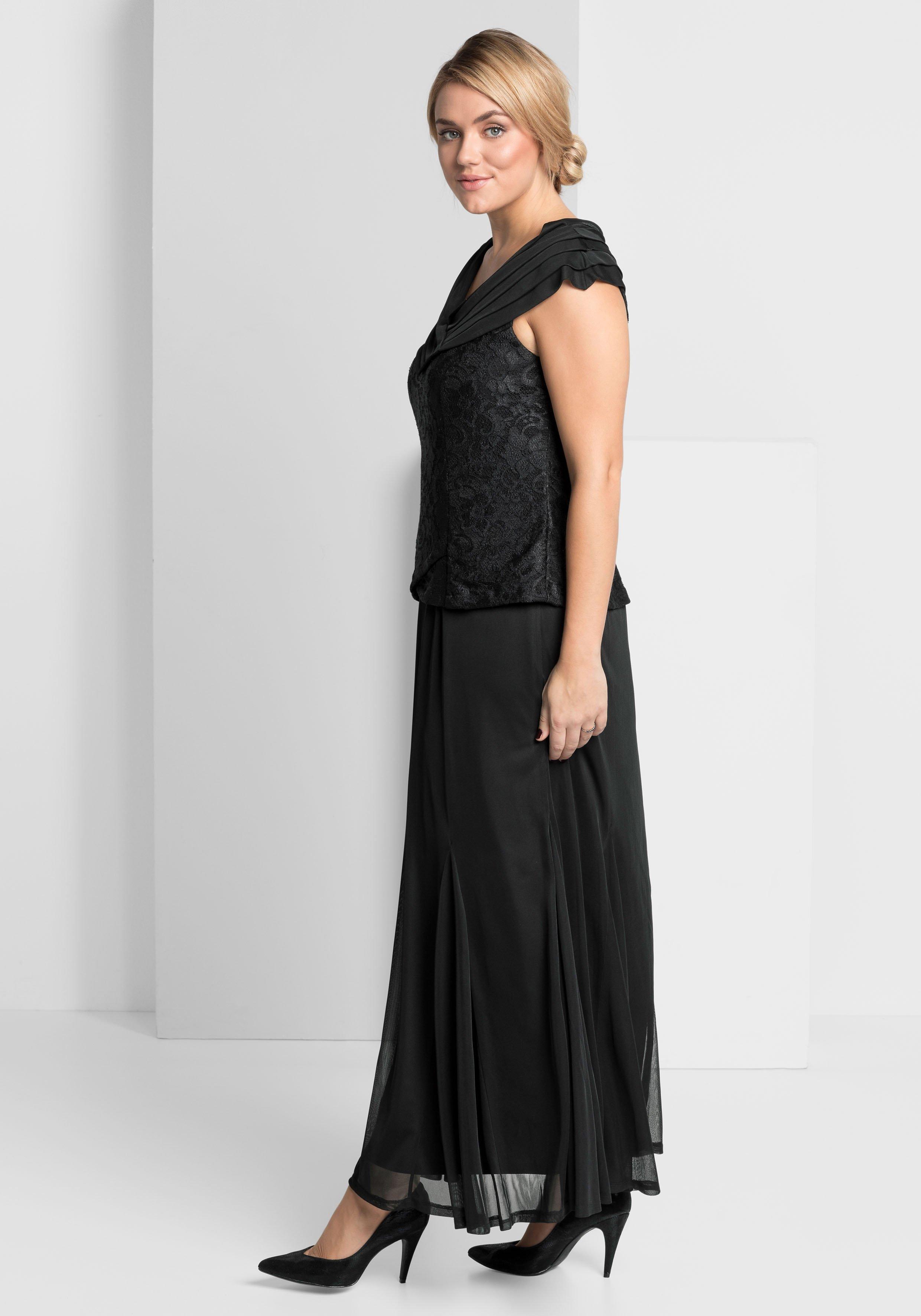 Abendkleid Mit Spitze Schwarz Sheego