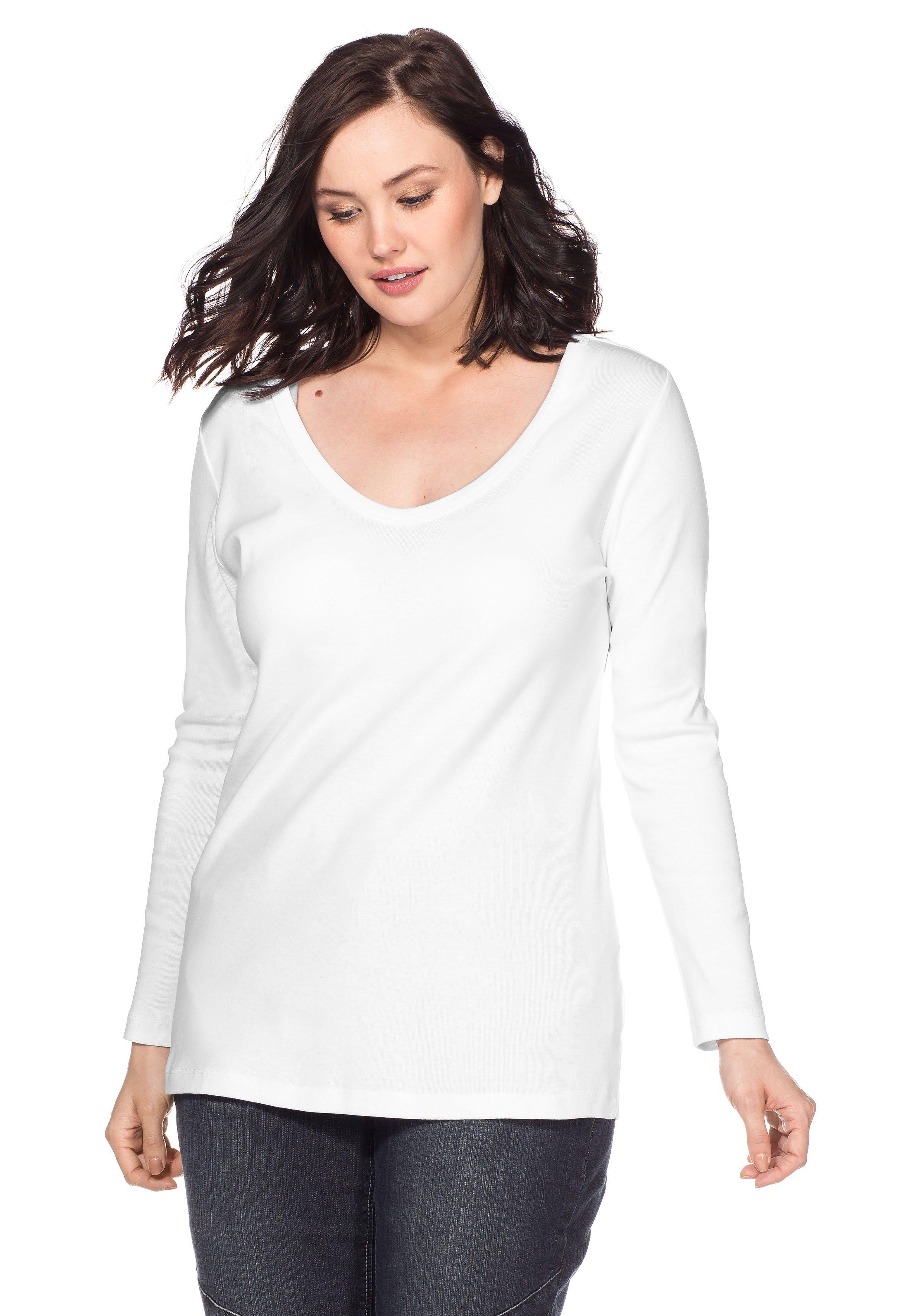 Shirts & ♥ Größe Mode große Plus sheego | 48 › Größen weiß Size Tops