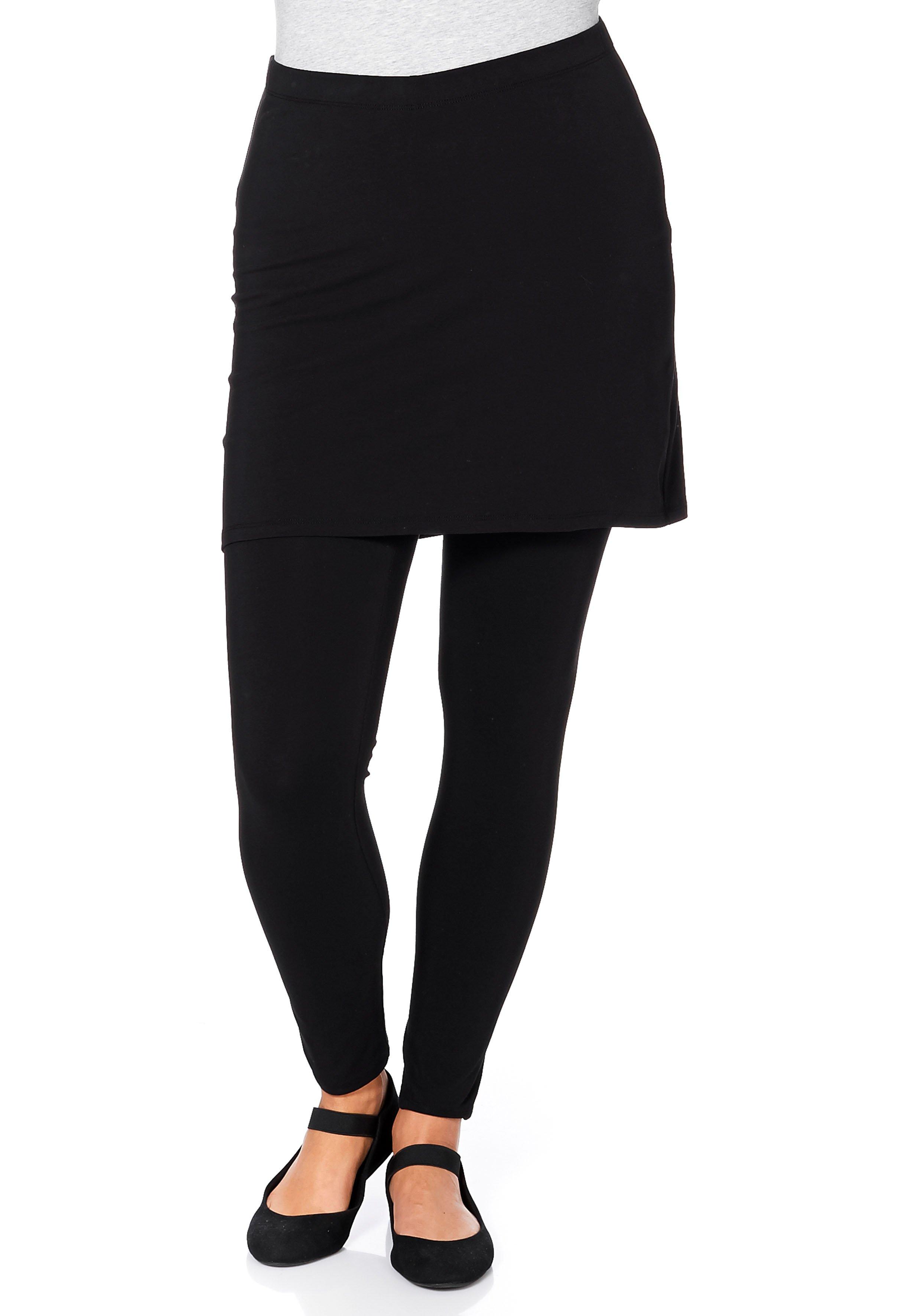 sheego by Joe Browns Leggings mit angesetztem Minirock - schwarz sheego