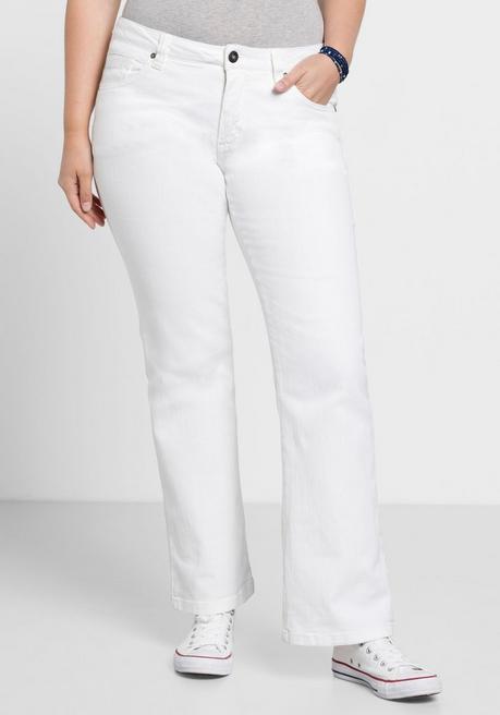 Bootcut-Jeans in 5-Pocket-Form, mit Used-Effekten - white Denim - 20