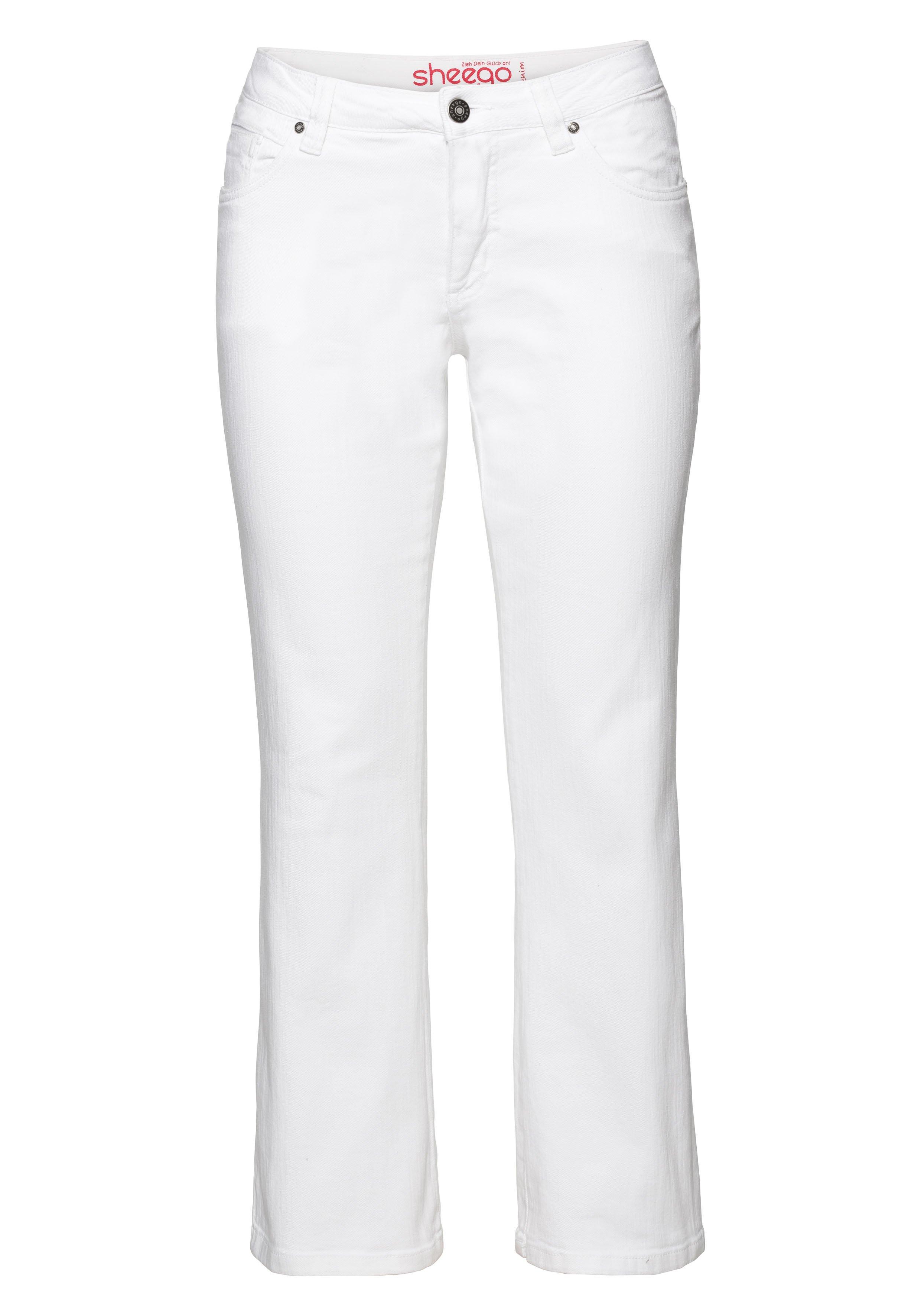 Bootcut-Jeans in 5-Pocket-Form, blue - Denim Used-Effekten mit dark sheego 