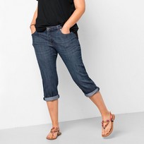 sheego Capri Hose Jeans Damen Stretch Sommerhose Plusgröße 