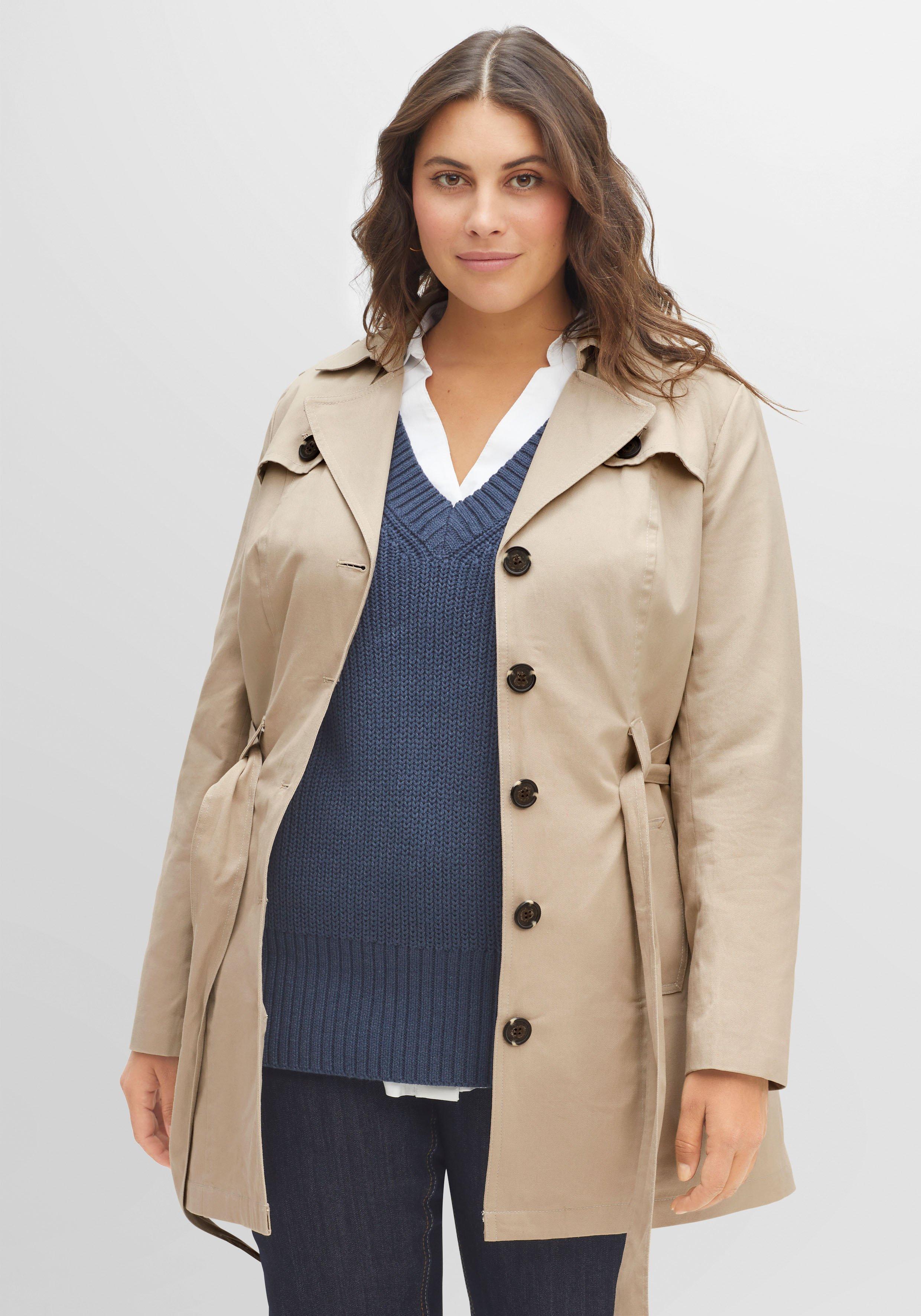 sheego Trenchcoat in Kurzform - softtaupe sheego