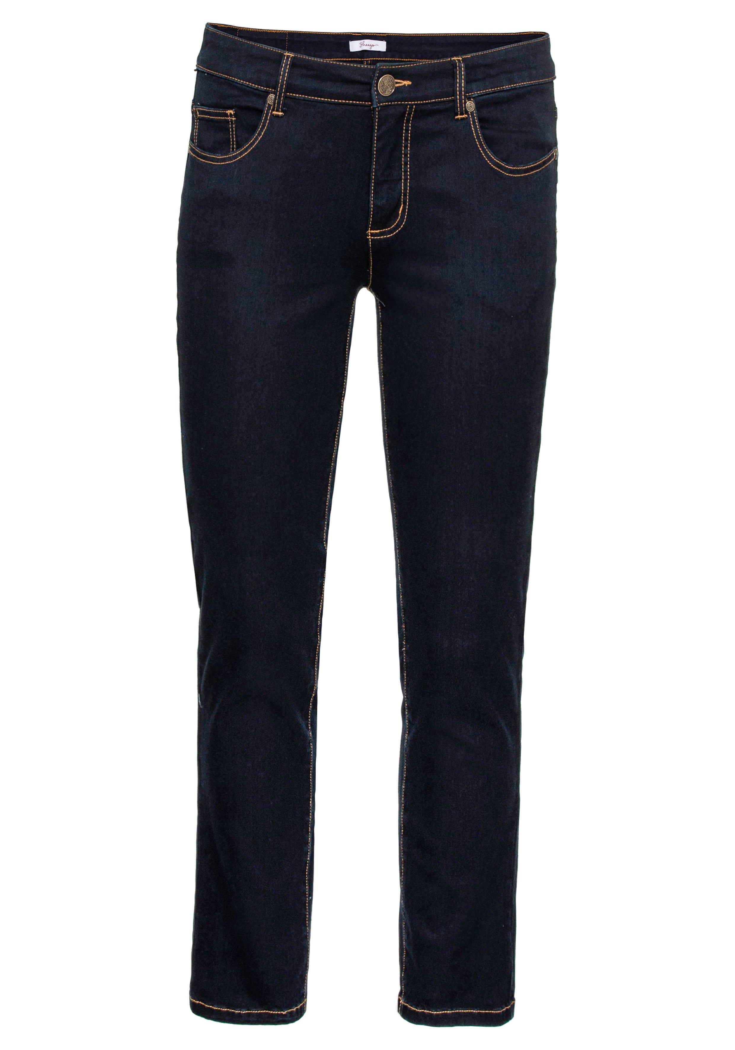 Schmale Stretch-Jeans im 5-Pocket-Stil blue | - sheego black Denim