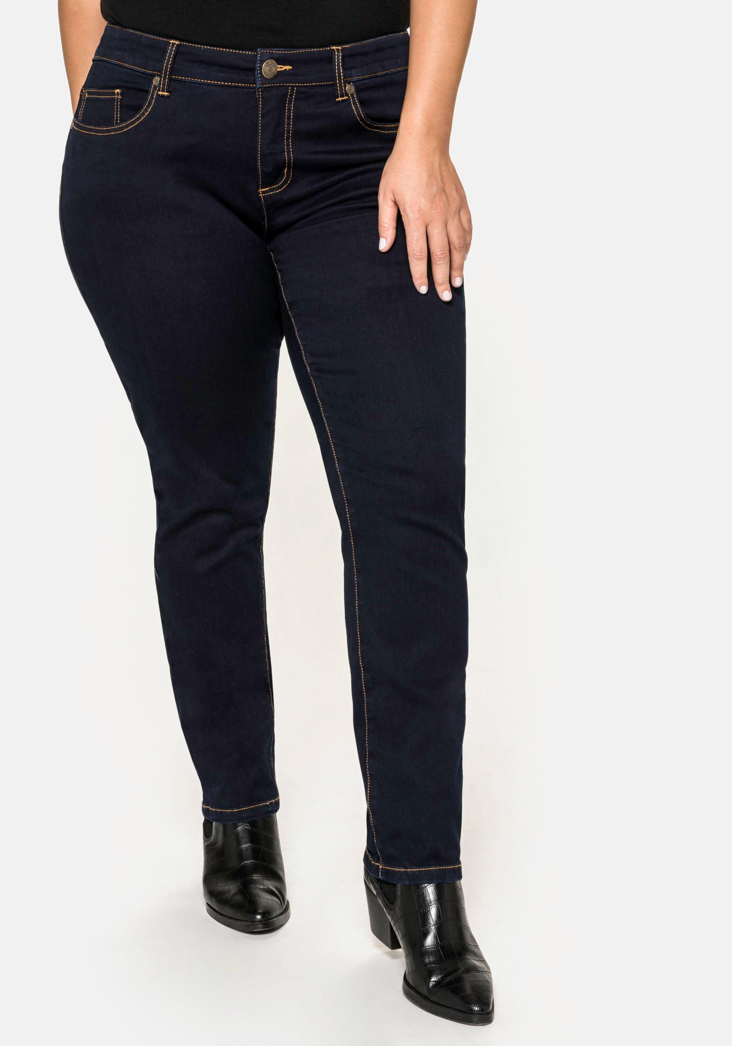 | Denim blue 5-Pocket-Stil - Schmale sheego im Stretch-Jeans black