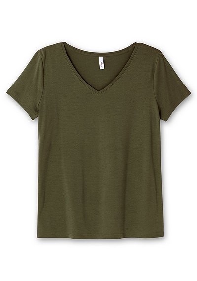 T-Shirt mit V-Ausschnitt - marine | sheego