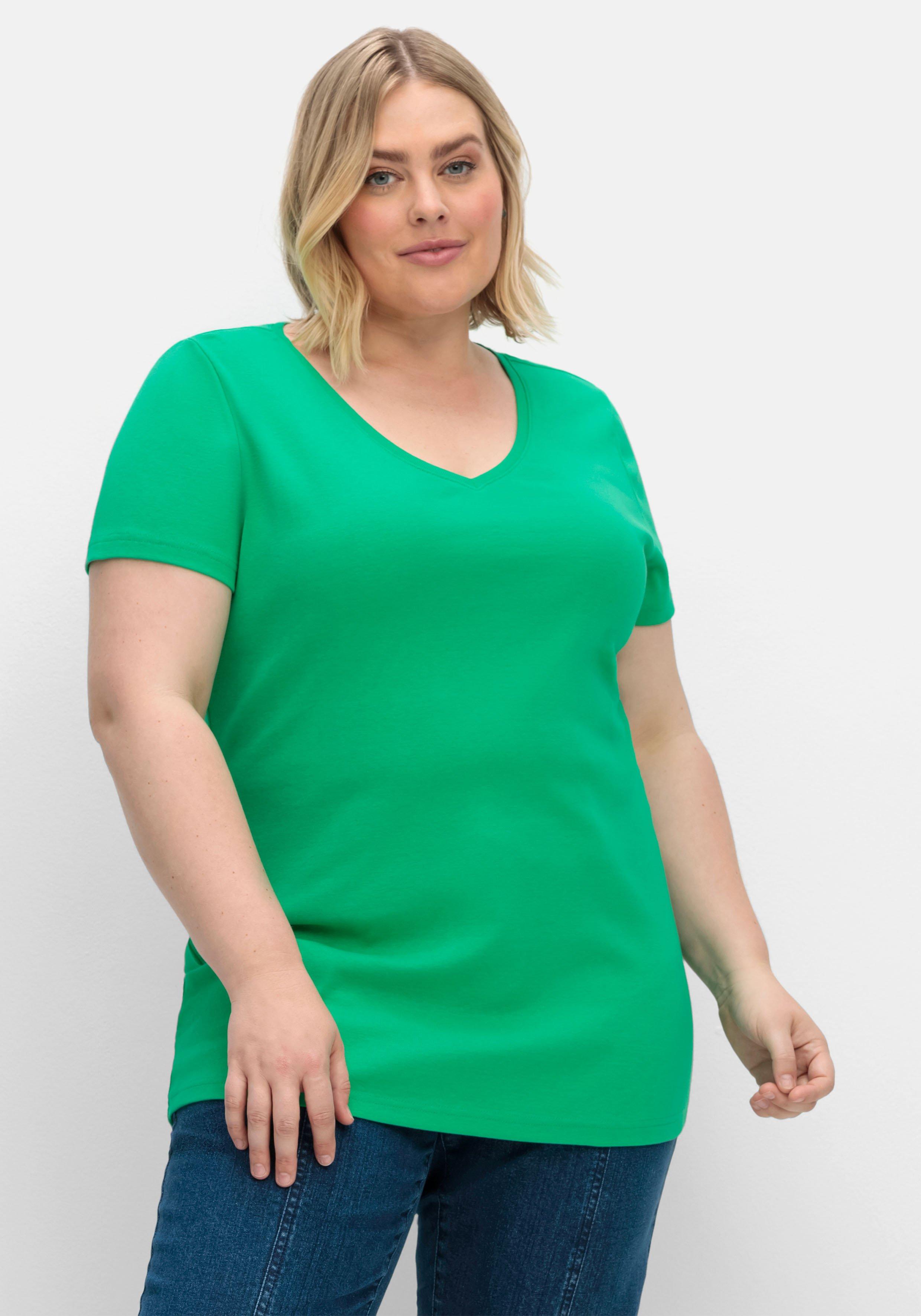 Mode grün große Tops | ♥ sheego & lang Plus Shirts Size Größen