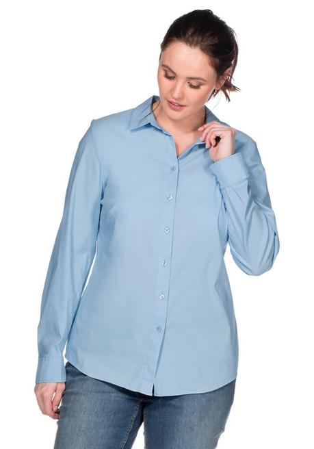 Bluse in leicht tailliertem Schnitt, mit Stretchanteil - hellblau - 40