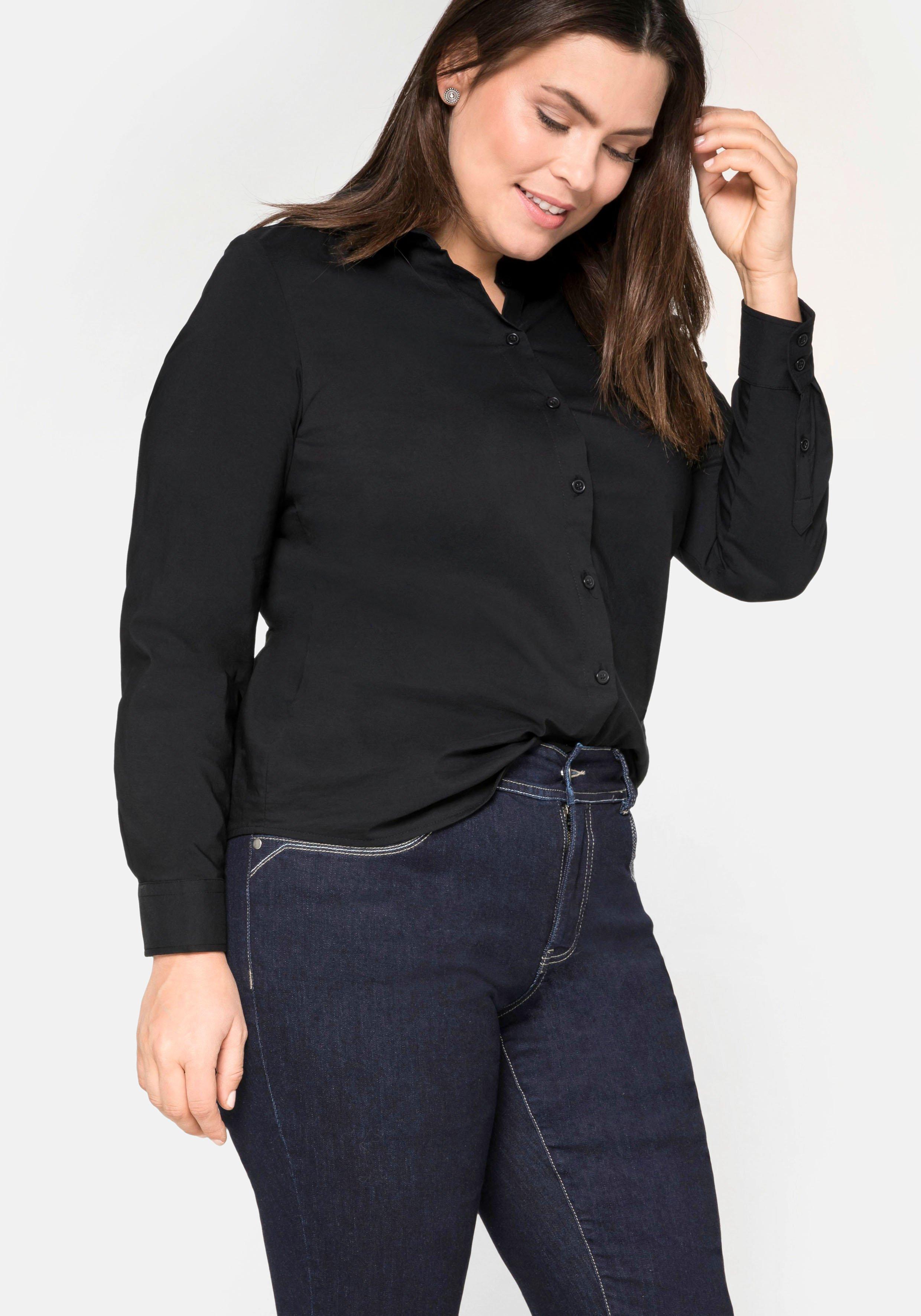 Blusen große Plus Size Langarm Mode sheego ♥ | schwarz Größen