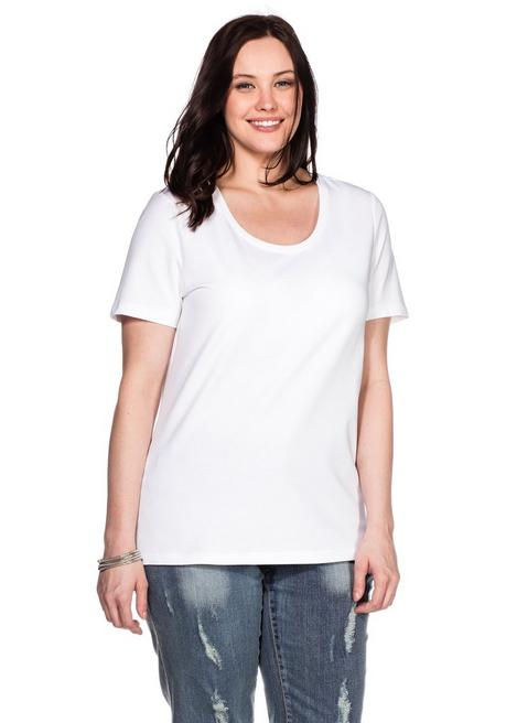 BASIC T-Shirt in leicht taillierter Form - weiß - 40/42