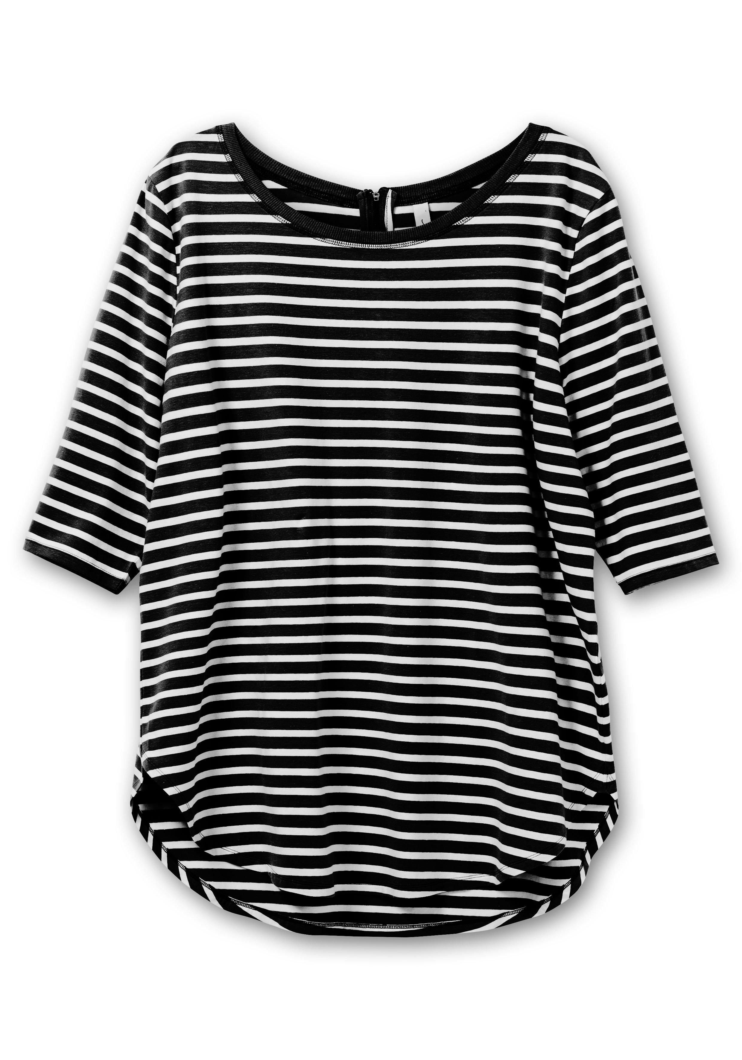 Longshirt in Oversized-Form mit - sheego schwarz-weiß | Streifen
