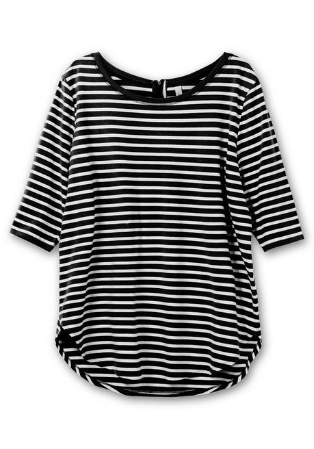 Longshirt in Oversized-Form mit Streifen - schwarz-weiß | sheego