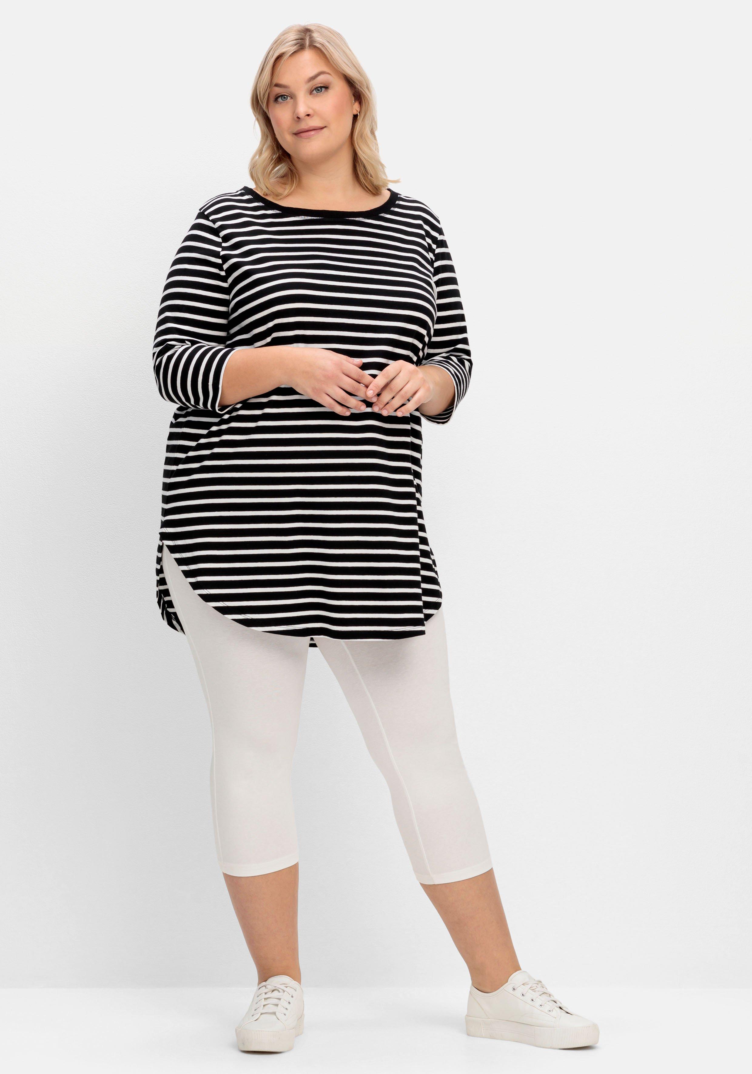 schwarz-weiß sheego Streifen - in | Longshirt Oversized-Form mit