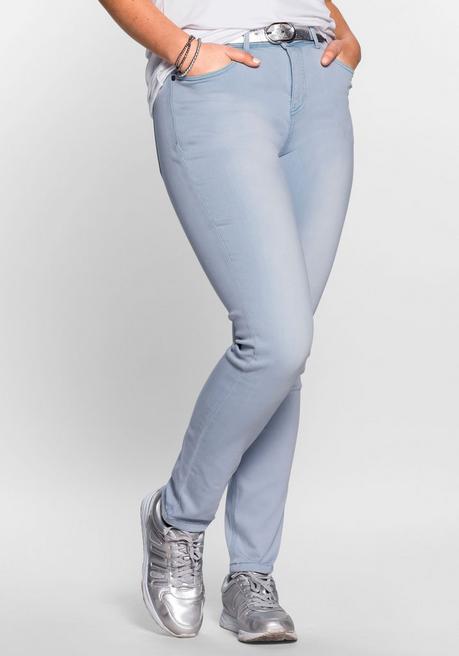Skinny Power-Stretch-Jeans in 5-Pocket-Form - light blue Denim - 40