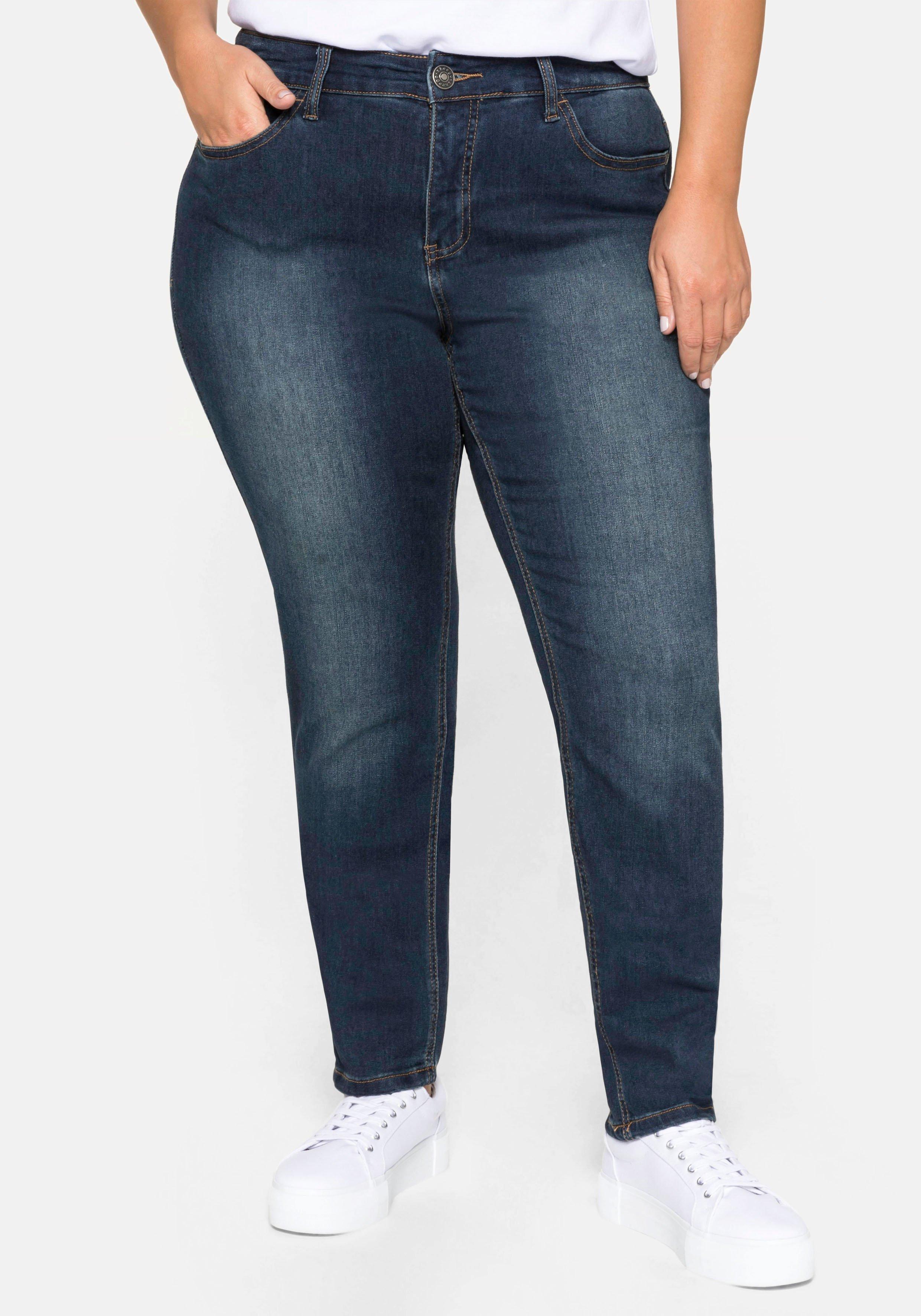 Skinny Power-Stretch-Jeans in 5-Pocket-Form - blue | Denim sheego dark