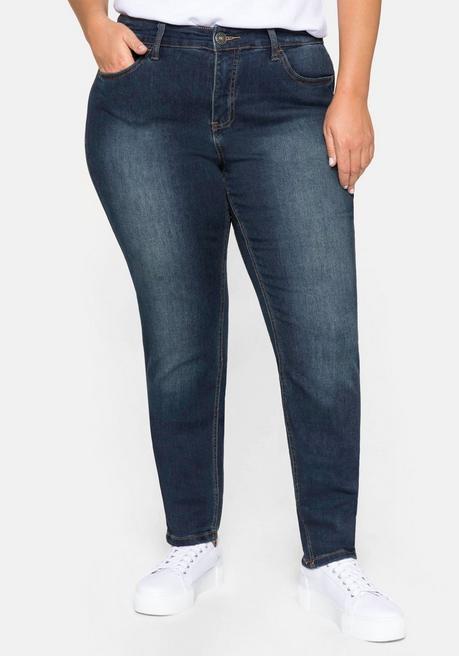 Skinny Power-Stretch-Jeans in 5-Pocket-Form - dark blue Denim - 40