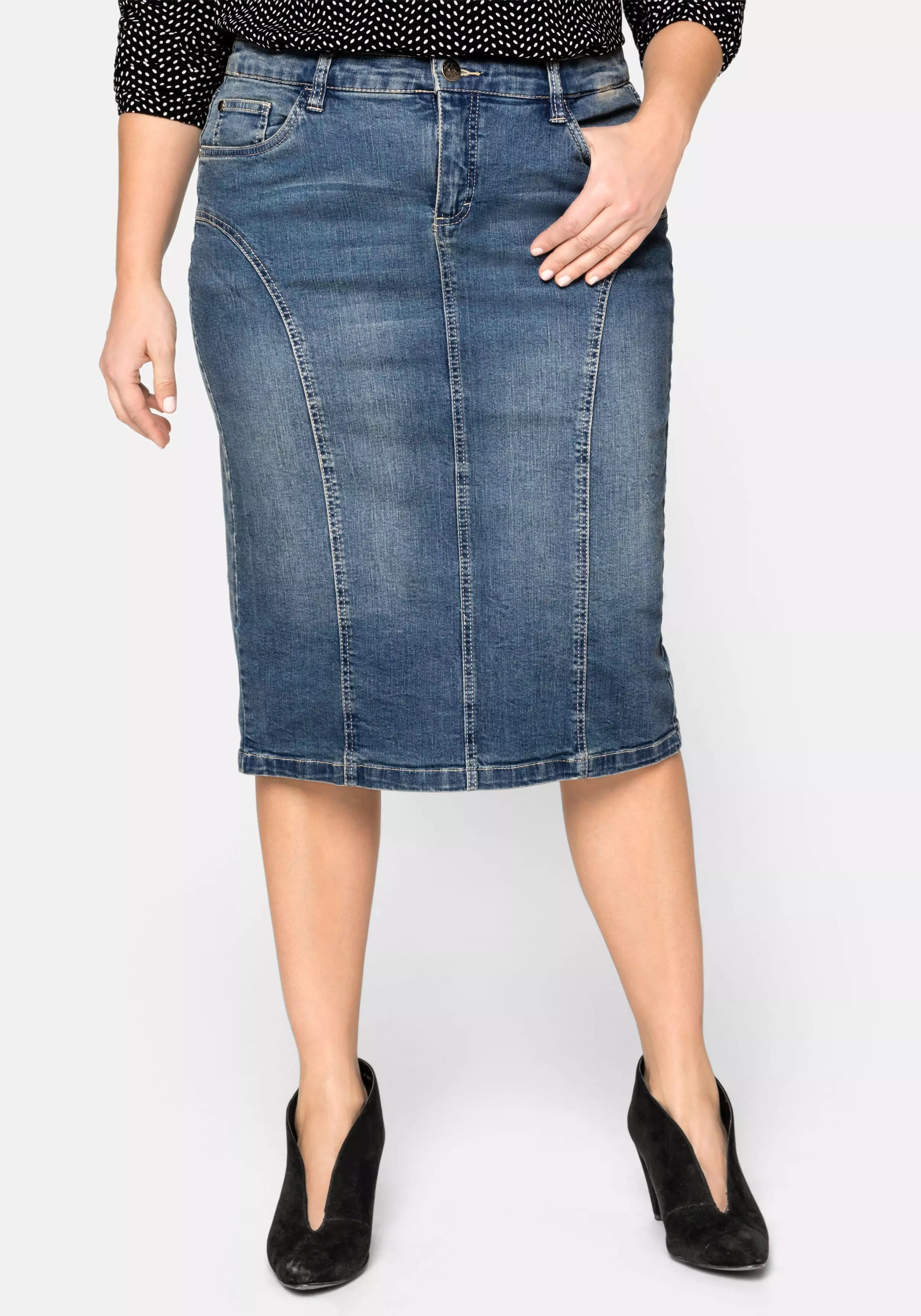 Rocke Grosse Grossen Blau Grosse 46 Sheego Plus Size Mode