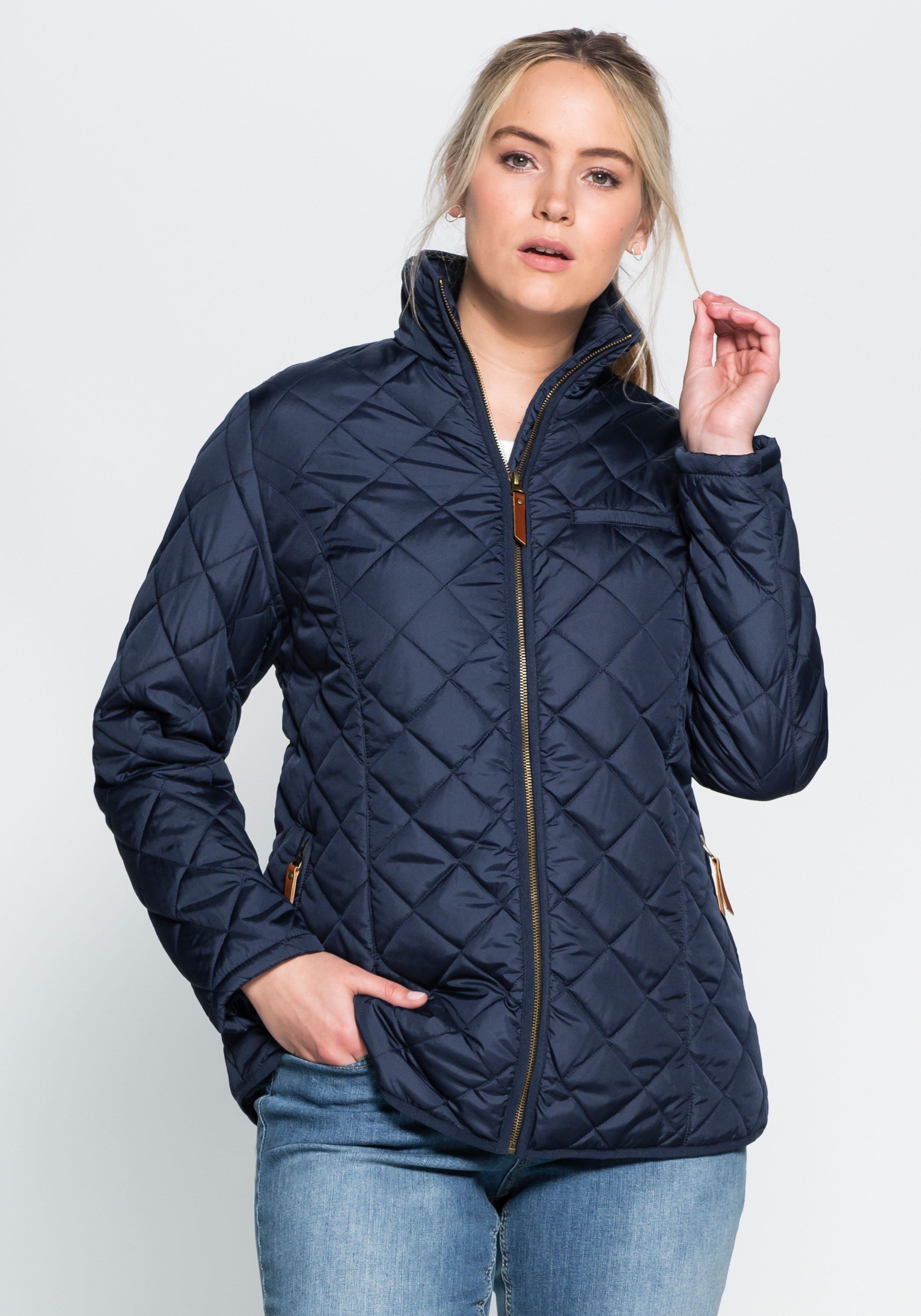 sheego Steppjacke mit hoch schließendem Stehkragen - marine sheego