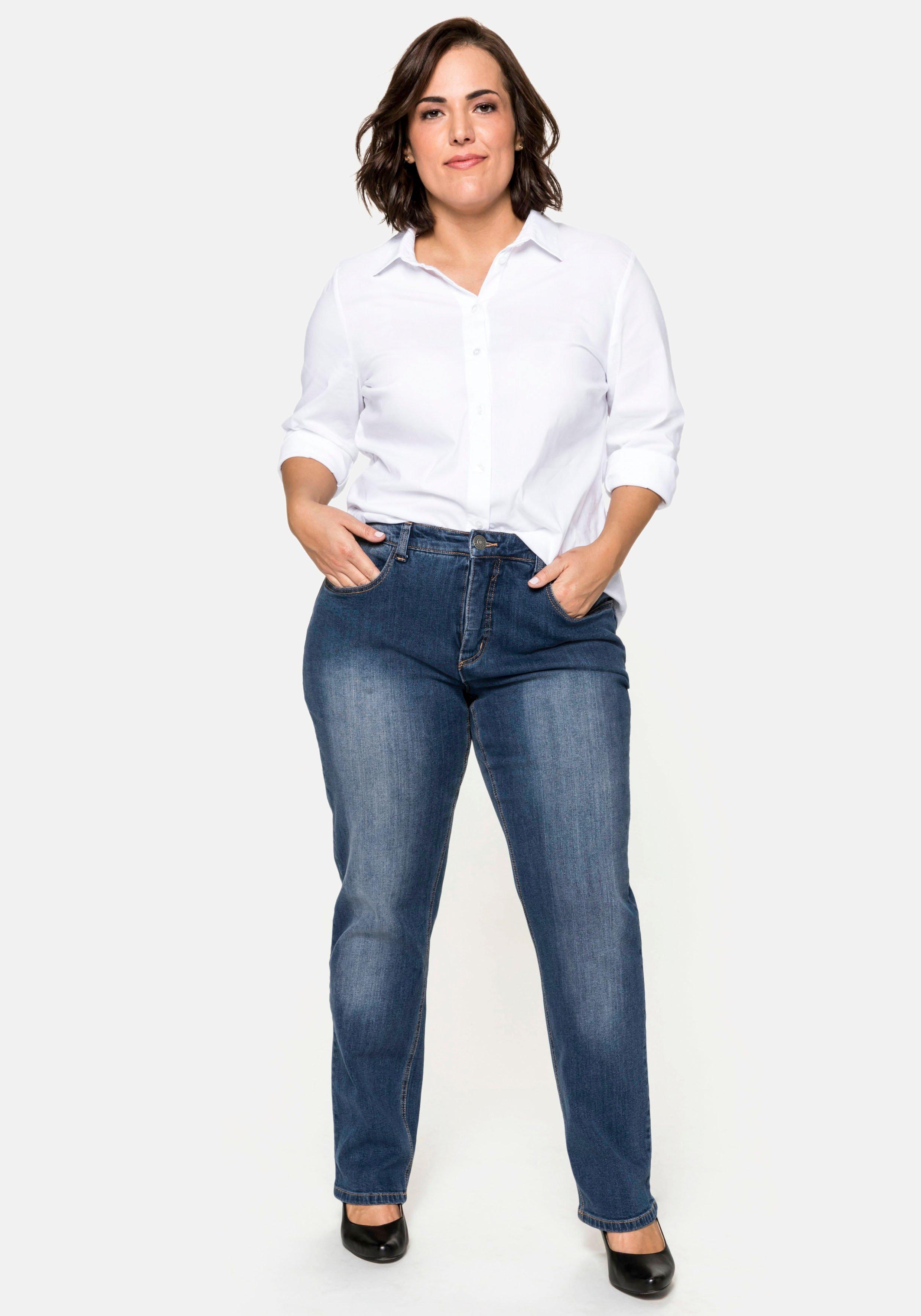 - Shaping-Einsatz mit Denim Gerade black sheego Jeans |