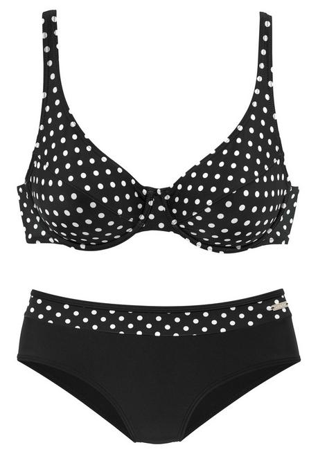 Bügel-Bikini - schwarz-weiß - C - 40