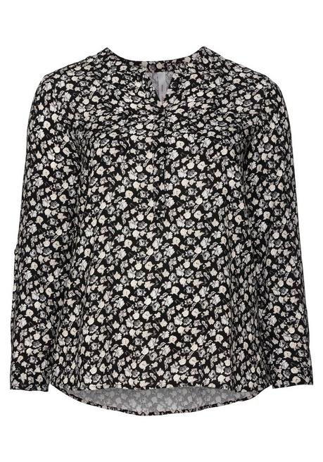 Bluse mit floralem Alloverdruck - schwarz bedruckt - 40