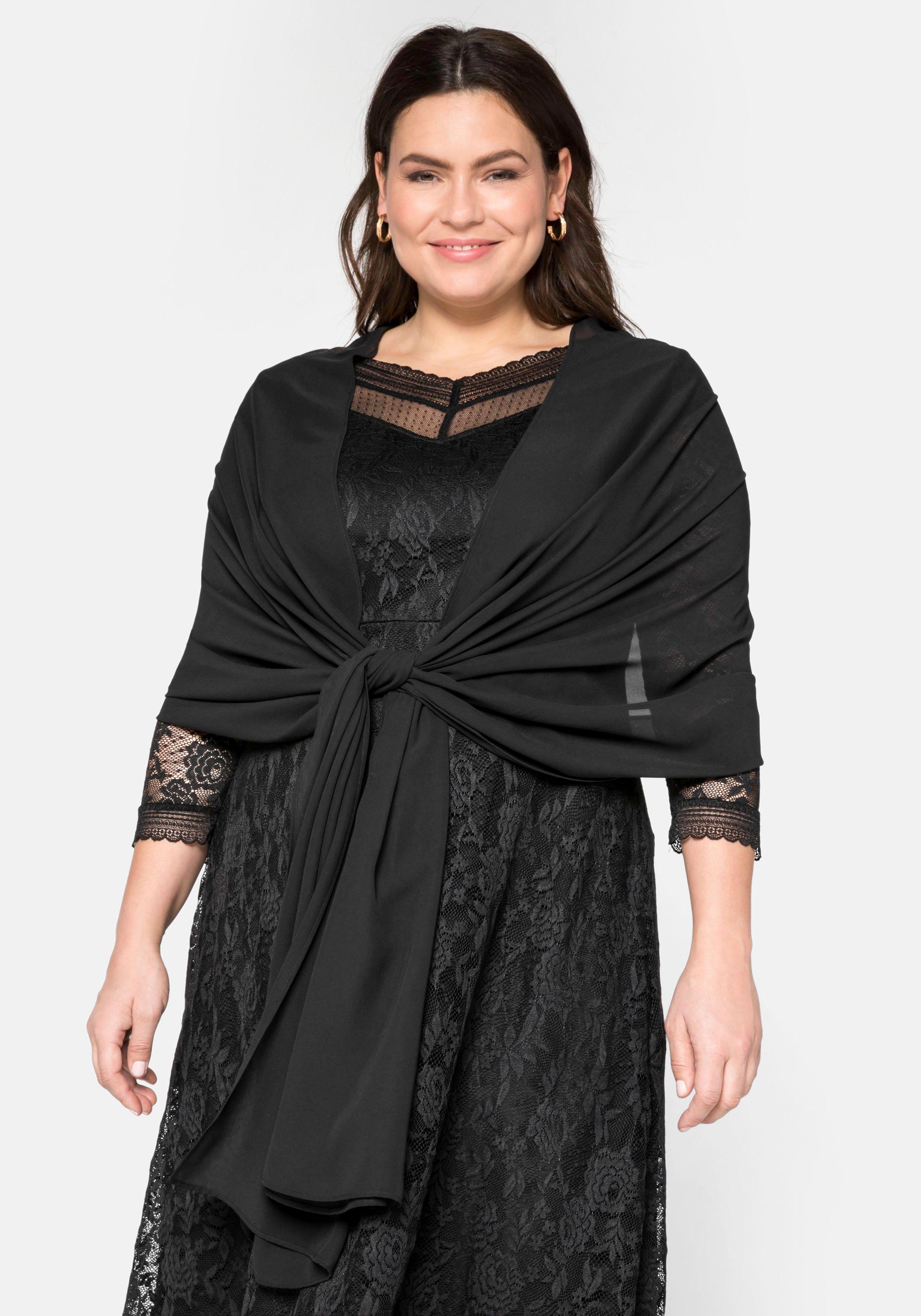 sheego Stola aus fließendem Chiffon - schwarz sheego