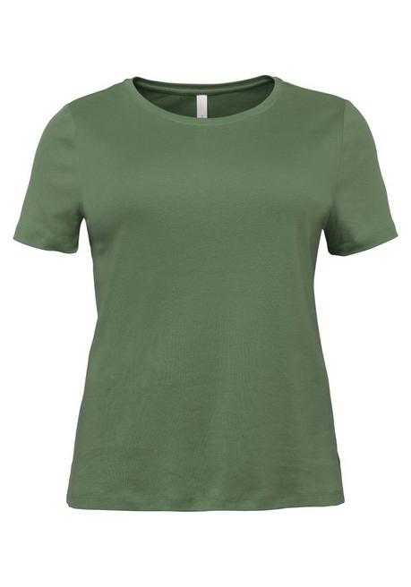 BASIC T-Shirt mit rundem Ausschnitt - khaki - 44/46