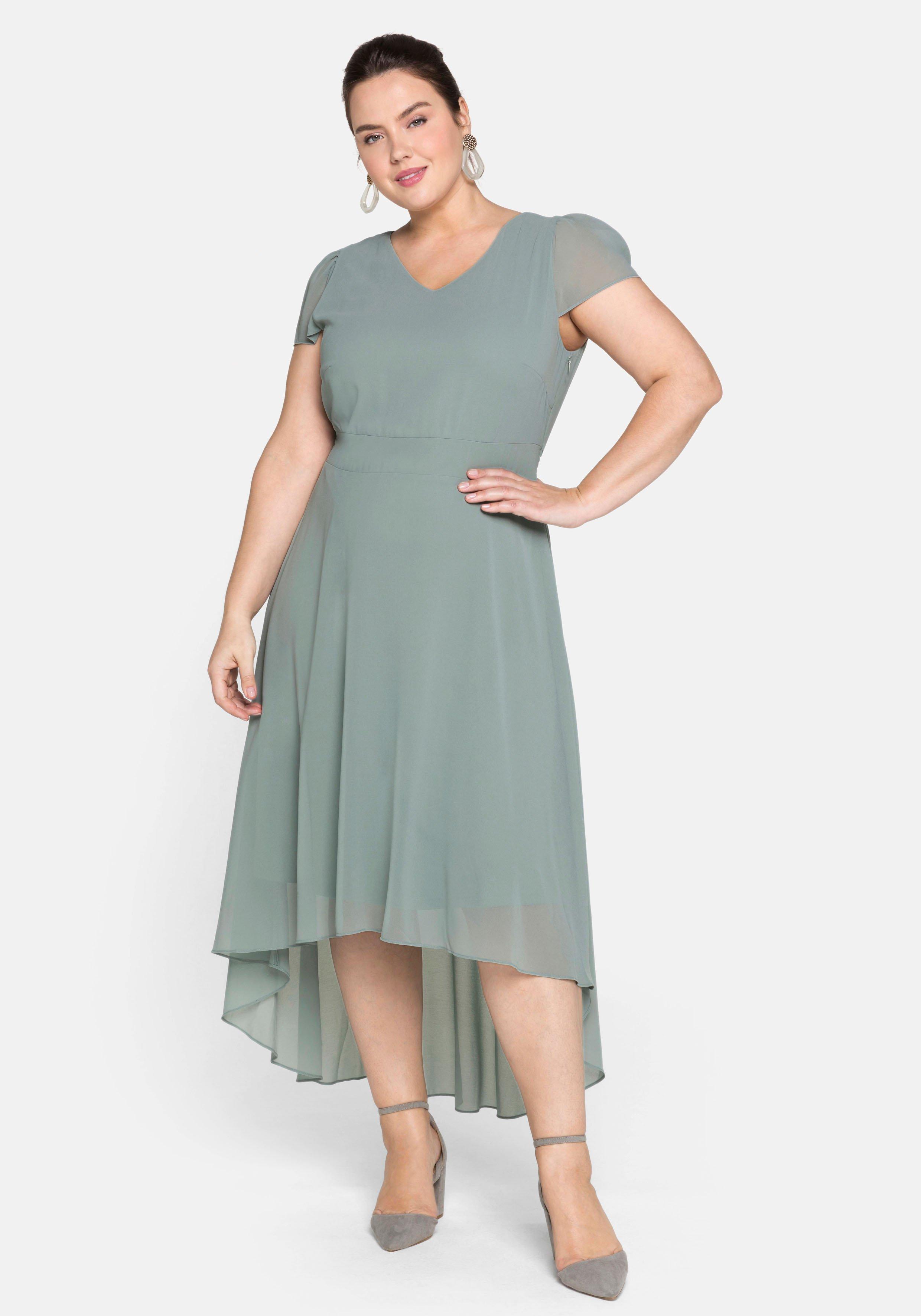 sheego Abendkleid mit Flügelärmeln - eukalyptus sheego