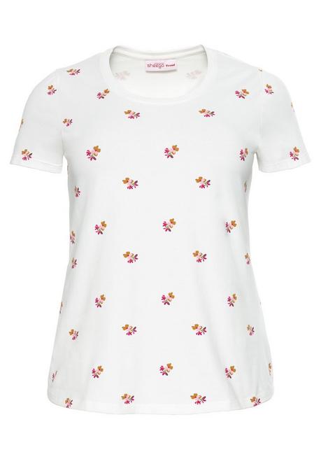 T-Shirt mit floralem Alloverdruck - offwhite - 44/46