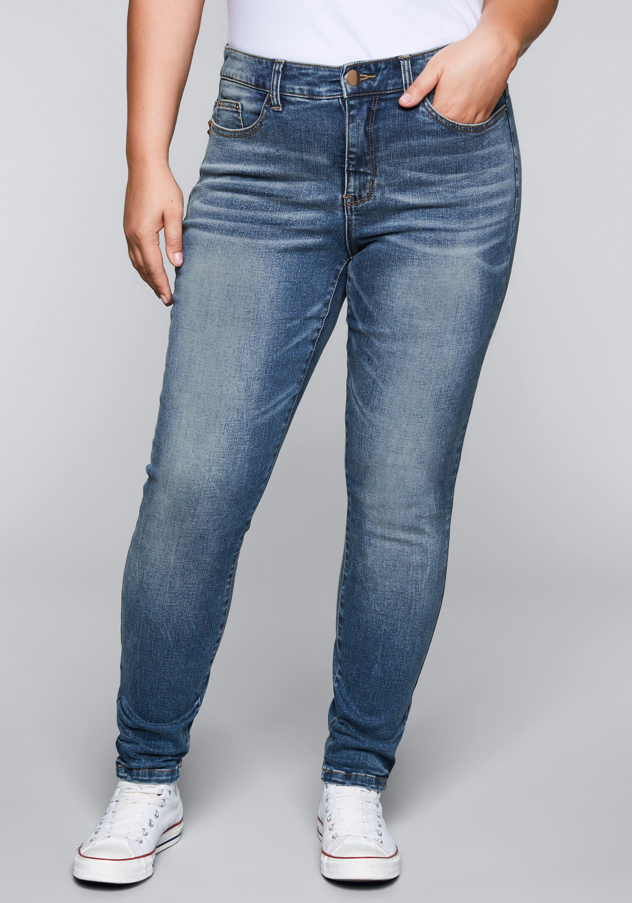 Skinny Stretch-Jeans mit Bodyforming-Effekt - blue Denim | sheego