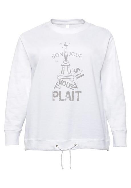 Sweatshirt mit Eiffelturmdruck und Bindeband - weiß - 56/58