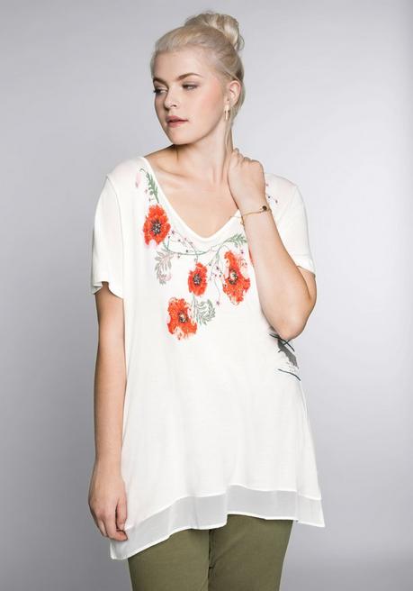 Shirt mit Blumendruck - offwhite bedruckt - 44/46