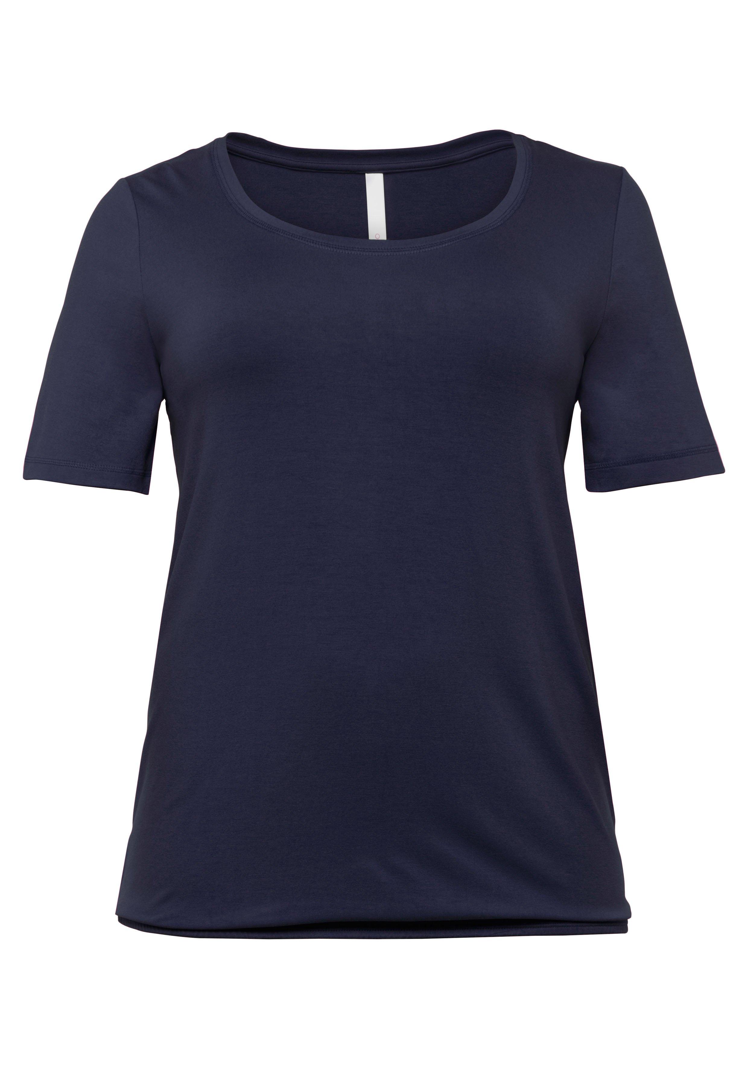 mit - längerem aus Viskosequalität T-Shirt | Halbarm sheego marine BASIC
