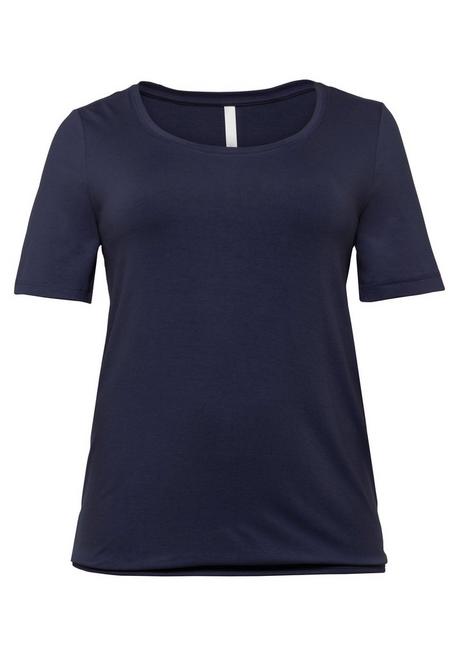 BASIC T-Shirt aus Viskosequalität mit längerem Halbarm - marine | sheego