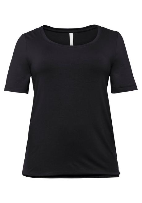 BASIC T-Shirt aus Viskosequalität mit längerem Halbarm - schwarz - 44/46