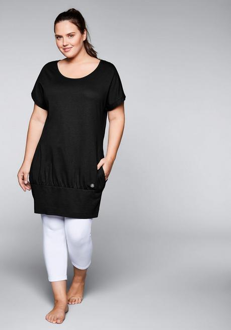 Shirtkleid mit Taschen - schwarz - 40