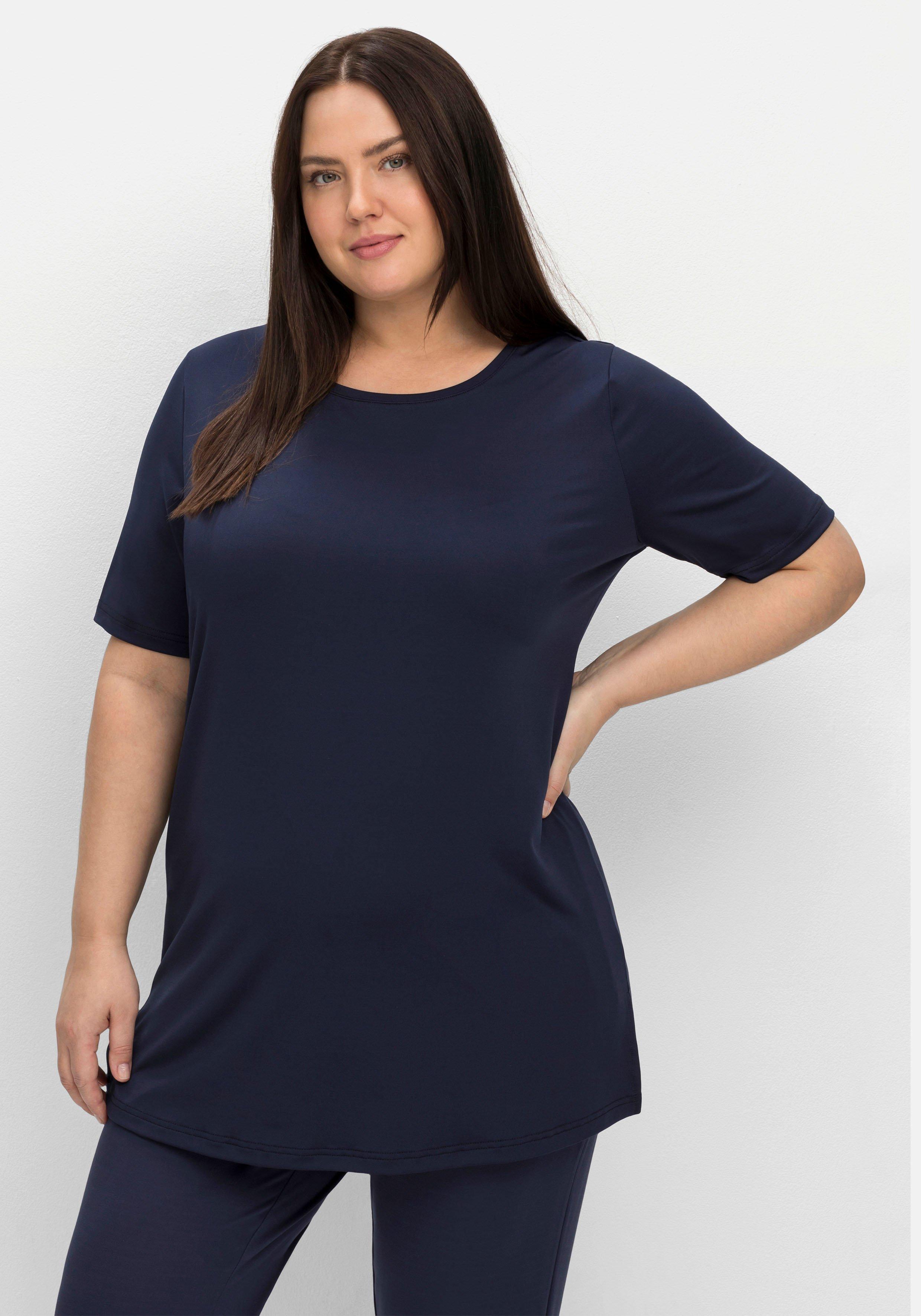 Tops ♥ Kurzarm Shirts Plus sheego & Mode Größen große Size blau |