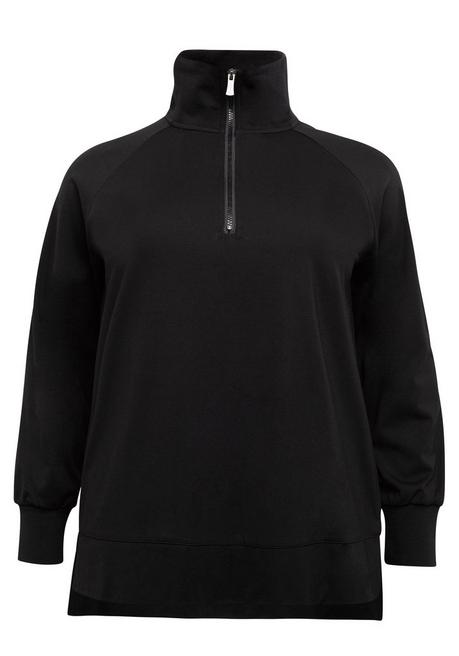 Sweatshirt mit seitlichen Schlitzen - schwarz - 48/50