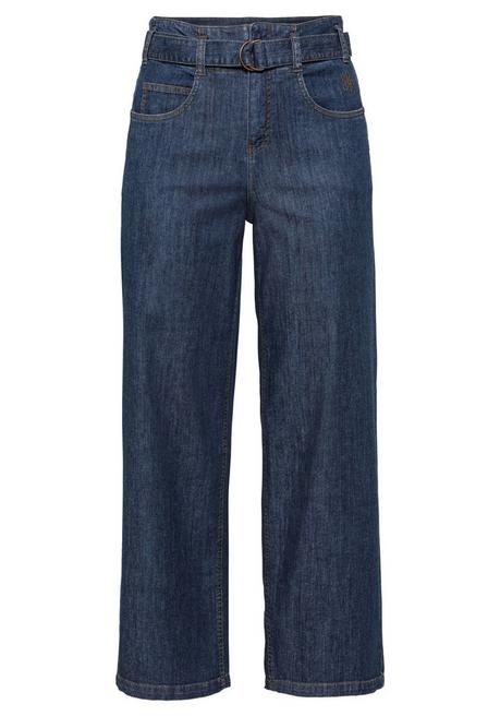 Weite Stretch-Jeans mit High-Waist-Bund - blue Denim | sheego