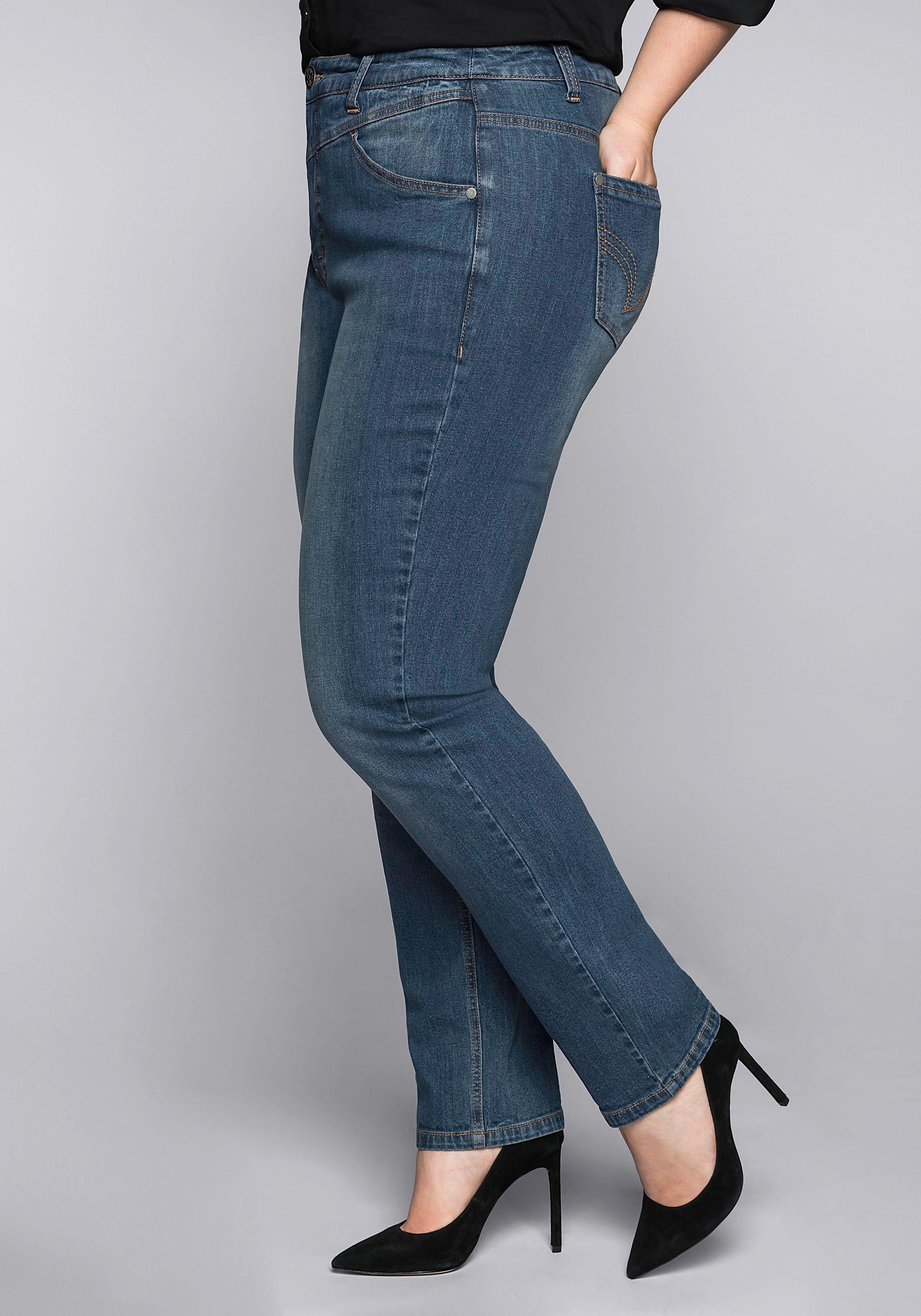 Schmale Stretch Jeans Kira Mit Bodyforming Effekt Blue Denim Sheego