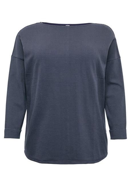 Sweatshirt mit Ringeln in Strukturqualität - marine - 56/58