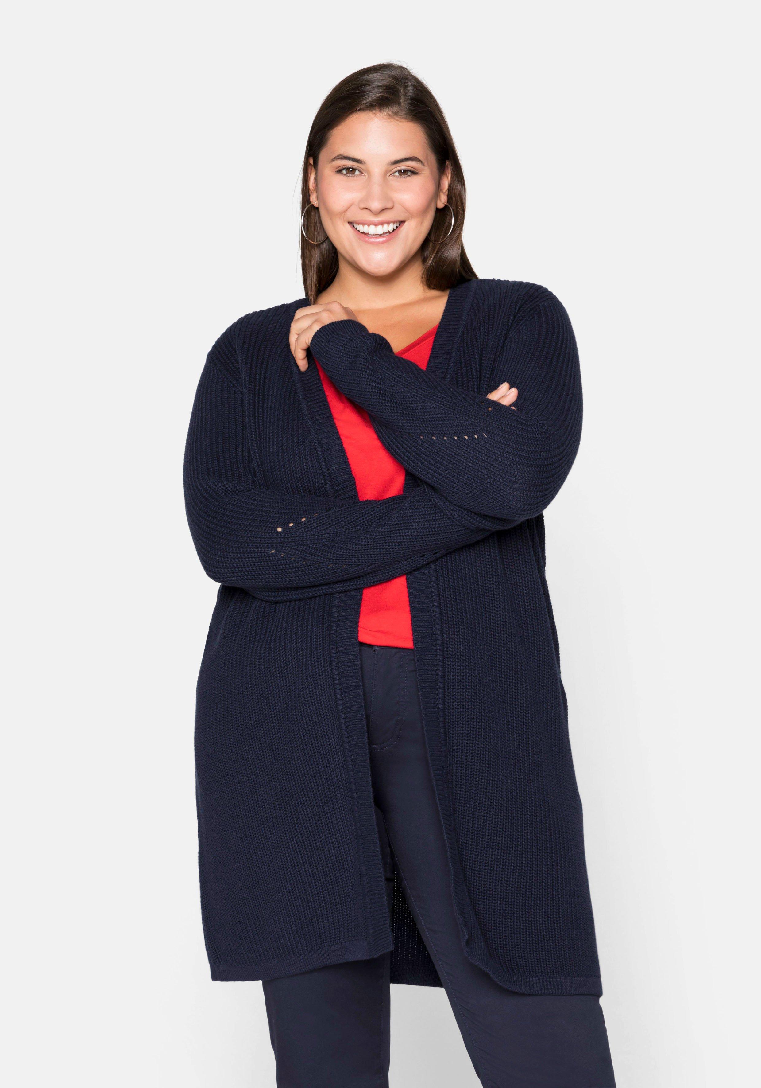 Damen Cardigans & Strickjacken große Größen blau › Größe 52 | sheego ♥ Plus  Size Mode